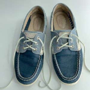 Sperry Blue Flats with Moccasin Design and Non-Marking Soles